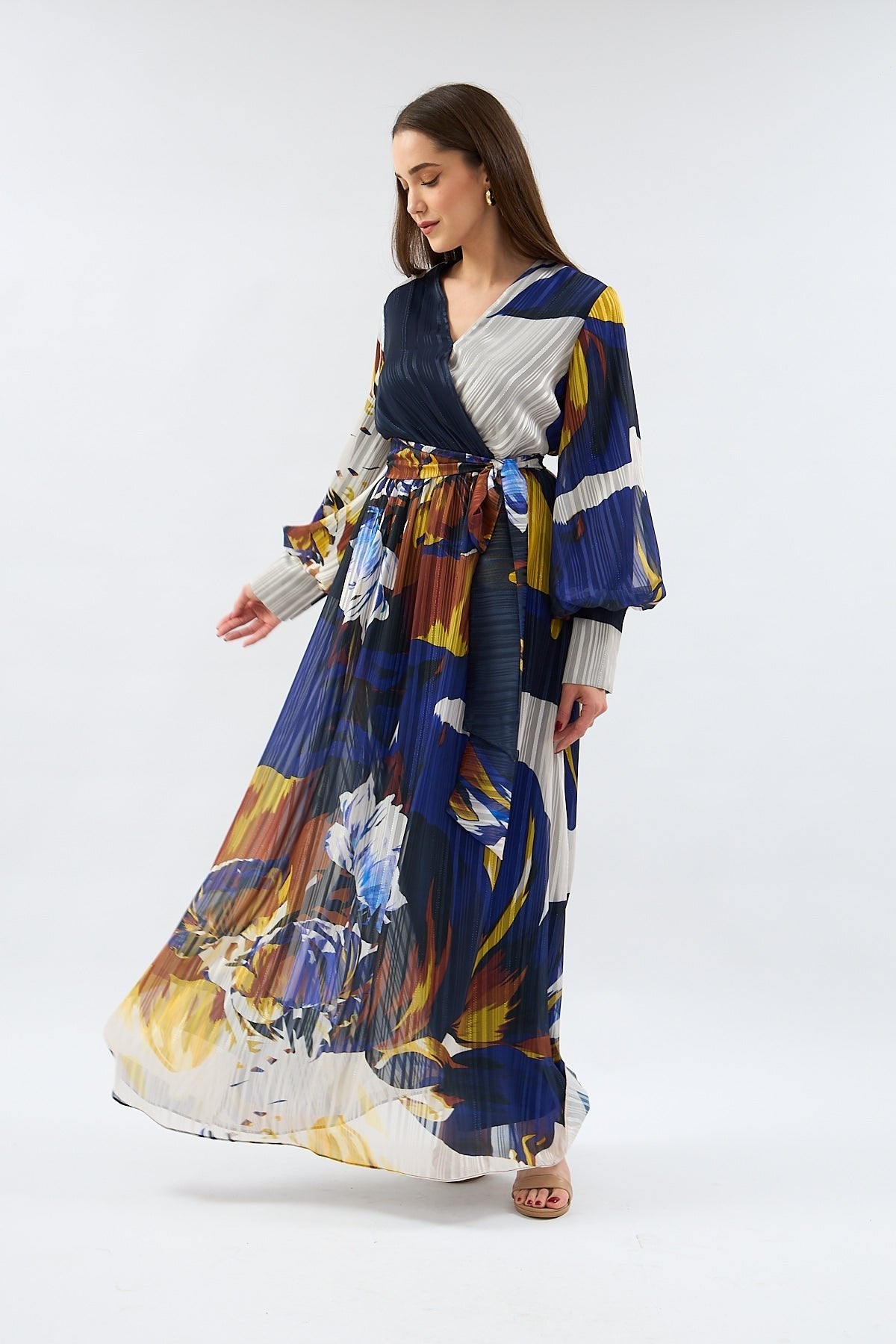 Lurex Silk Chiffon Dress Patterned | CLOTHES | DRESS | Lebbse Lurex Silk Chiffon Dress Patterned | CLOTHES | DRESS | Lebbse