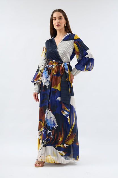 Lurex Silk Chiffon Dress Patterned - Lebbse