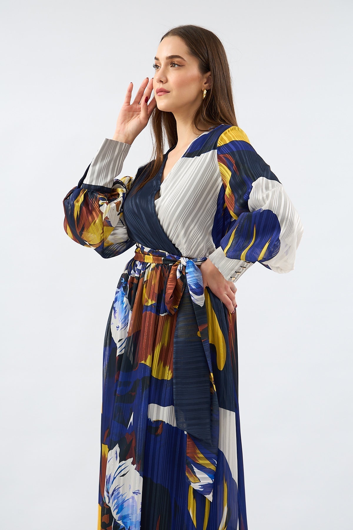 Lurex Silk Chiffon Dress Patterned | CLOTHES | DRESS | Lebbse Lurex Silk Chiffon Dress Patterned | CLOTHES | DRESS | Lebbse