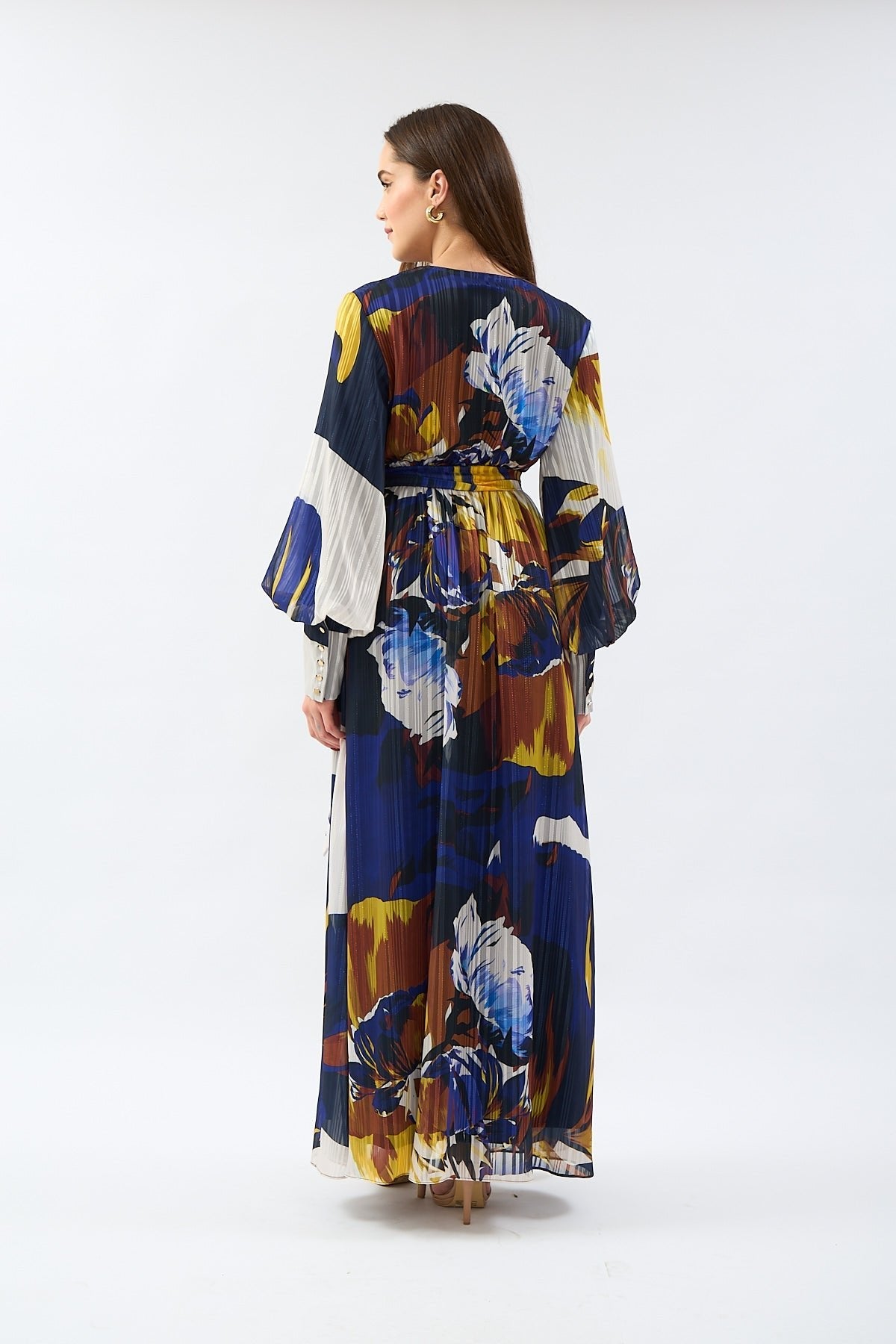 Lurex Silk Chiffon Dress Patterned - Lebbse