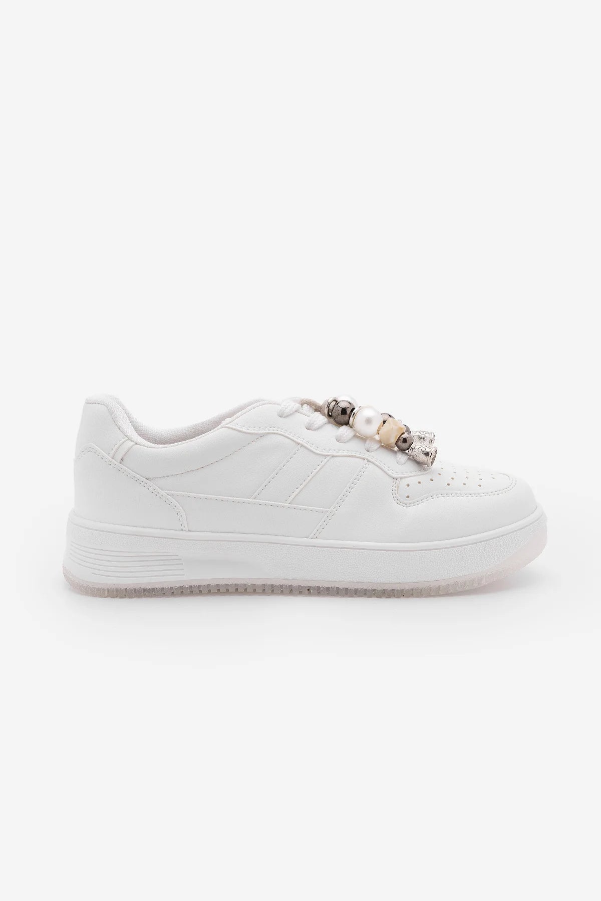 TIVALI White Beaded Buckle Detail Women’s Sneakers | FOOTWEAR | Sneakers | Lebbse TIVALI White Beaded Buckle Detail Women’s Sneakers | FOOTWEAR | Sneakers | Lebbse