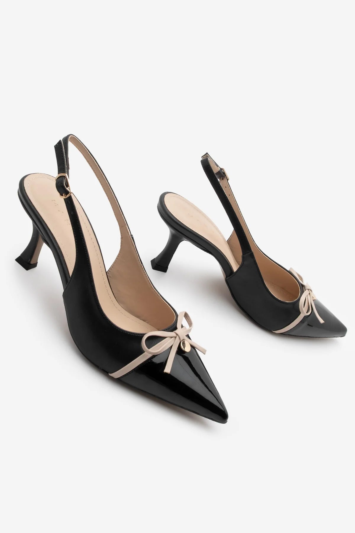 Women's Stiletto Bow Heeled Shoes Norvez - Black