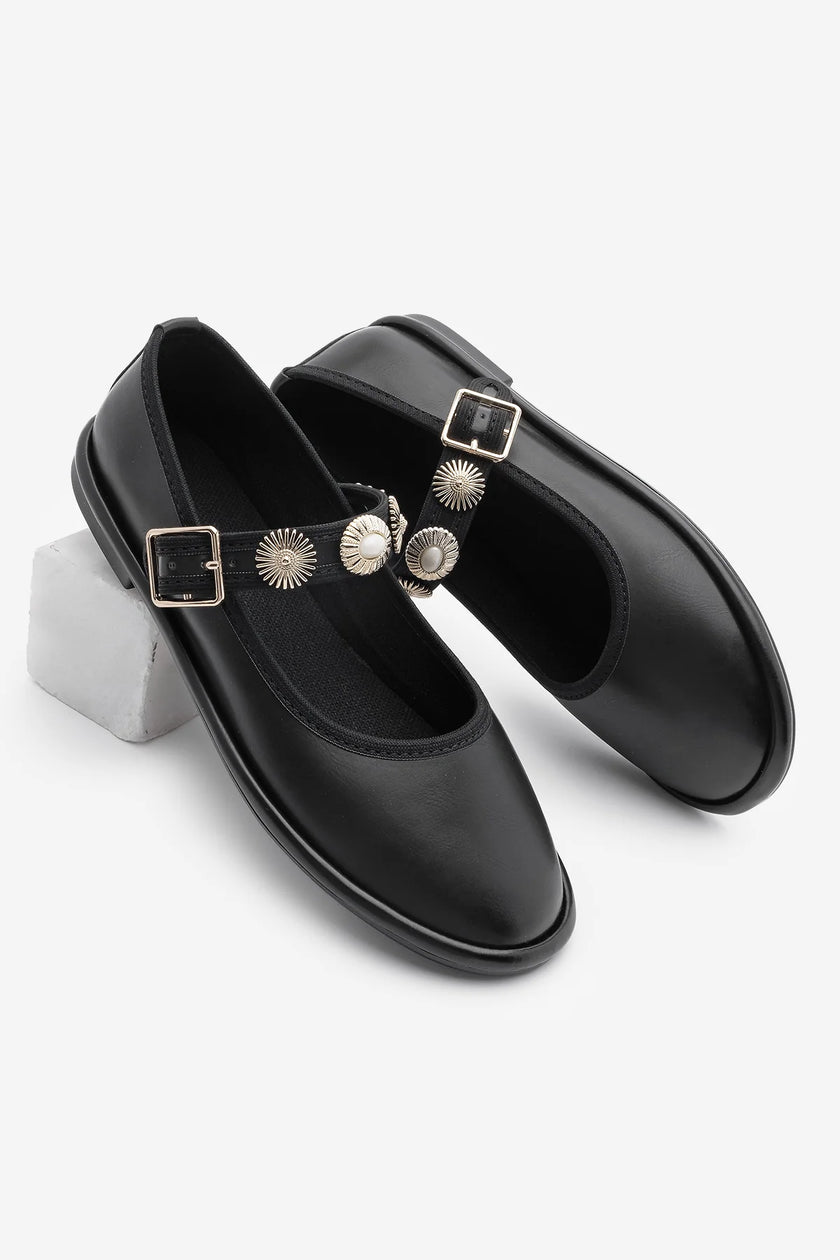 Women's Buckled Ballerinas Semura - Black