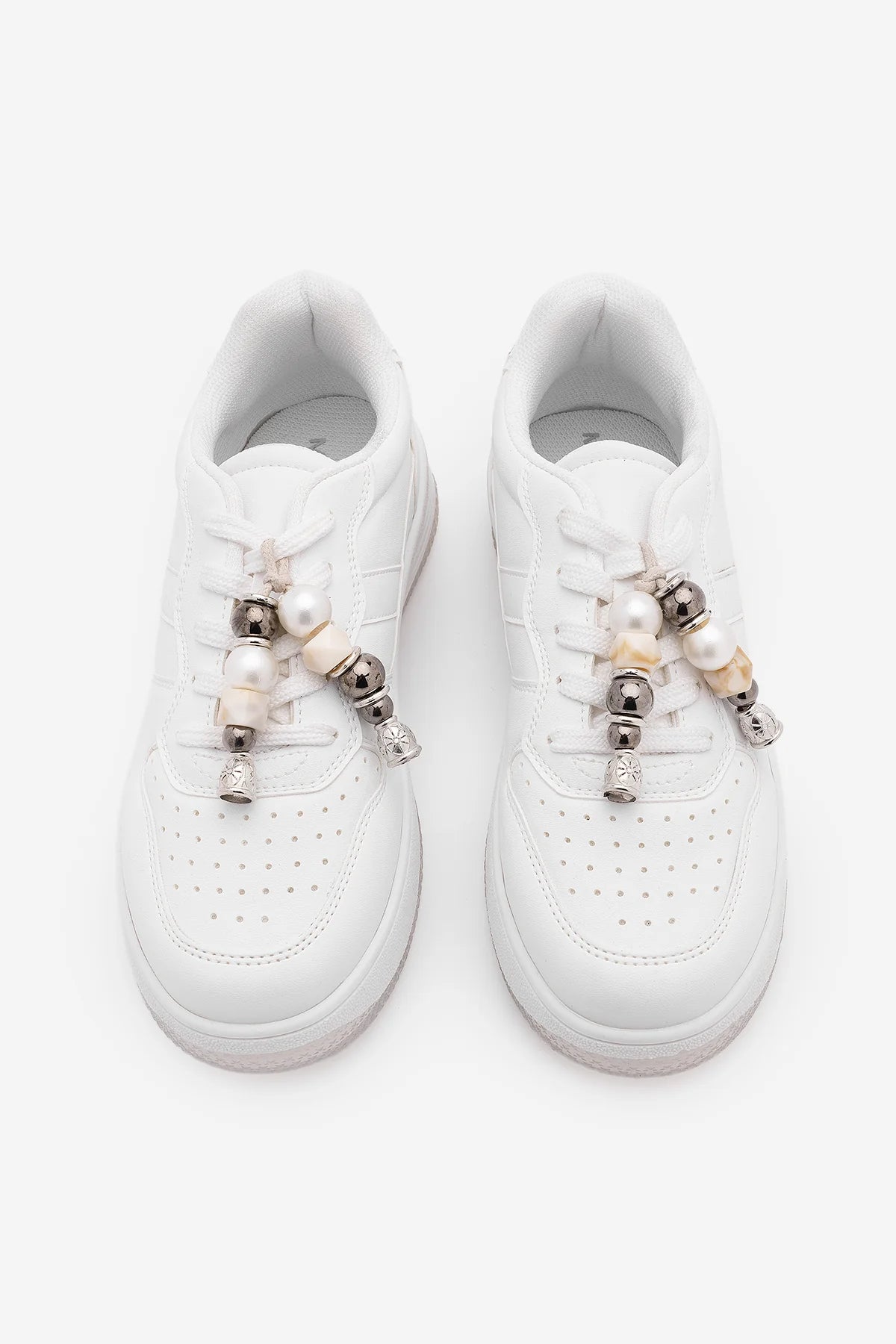 TIVALI White Beaded Buckle Detail Women’s Sneakers | FOOTWEAR | Sneakers | Lebbse TIVALI White Beaded Buckle Detail Women’s Sneakers | FOOTWEAR | Sneakers | Lebbse
