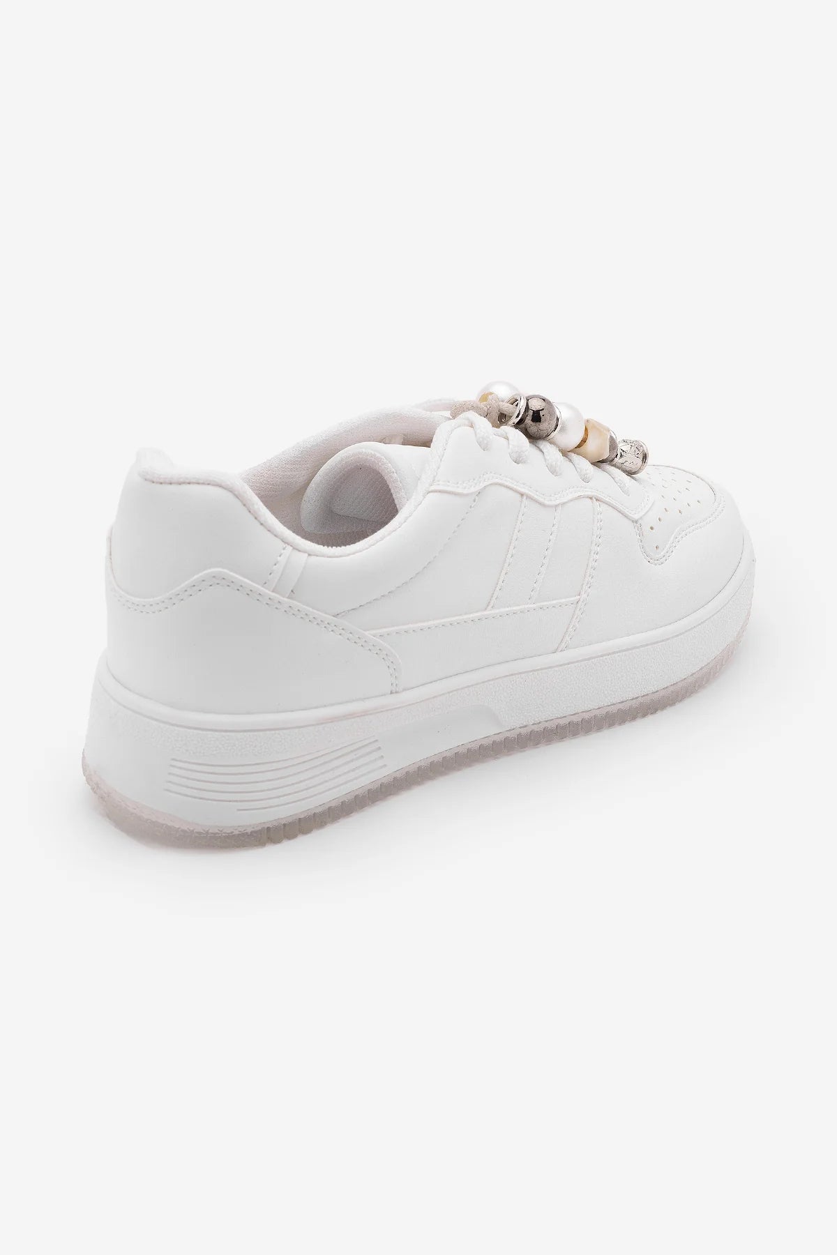 TIVALI White Beaded Buckle Detail Women’s Sneakers | FOOTWEAR | Sneakers | Lebbse TIVALI White Beaded Buckle Detail Women’s Sneakers | FOOTWEAR | Sneakers | Lebbse