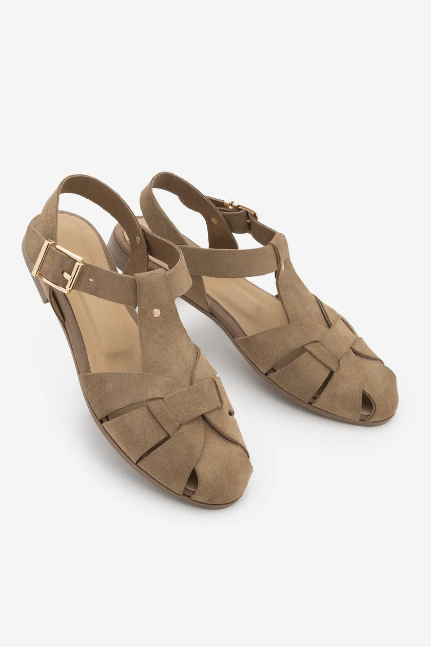 YENZAR Earth Suede Genuine Leather Closed-Toe Women’s Sandals