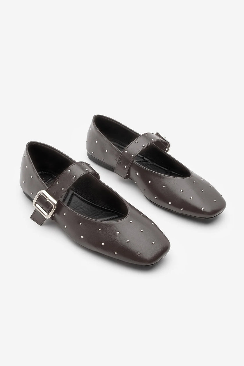 Women's Studded Ballerina Velona - Brown