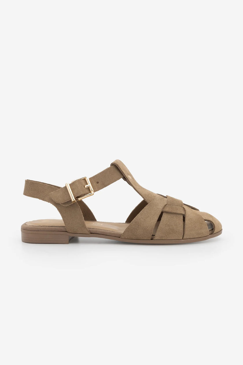 YENZAR Earth Suede Genuine Leather Closed-Toe Women’s Sandals