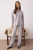 Gray Galaxy Pattern Winter Fleece Knit Pajama Set