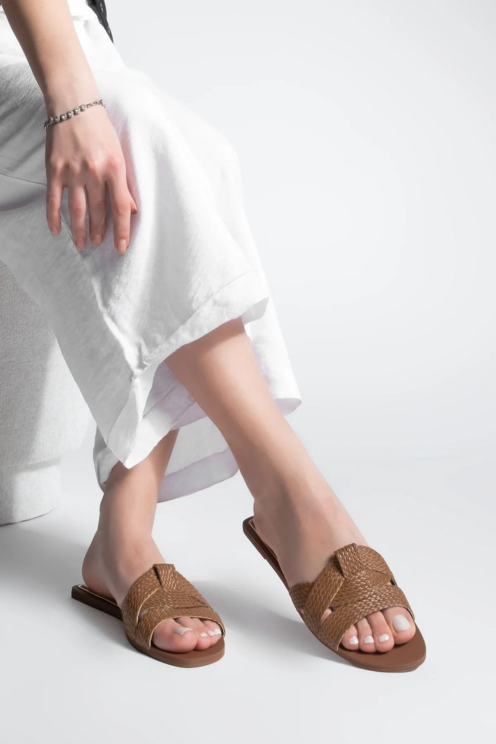 Women's Knitted Casual Slippers Solet - Tan