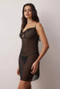 Black Tulle Gathered Detailed Knitted Babydoll/Fantasy Nightgown