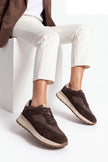 Arvon – Brown Suede Women’s Lace-Up Sneakers