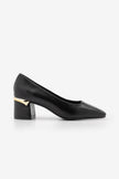 ZEYLOR Black Square-Toe Chunky Heel Shoes – 5 cm Heels