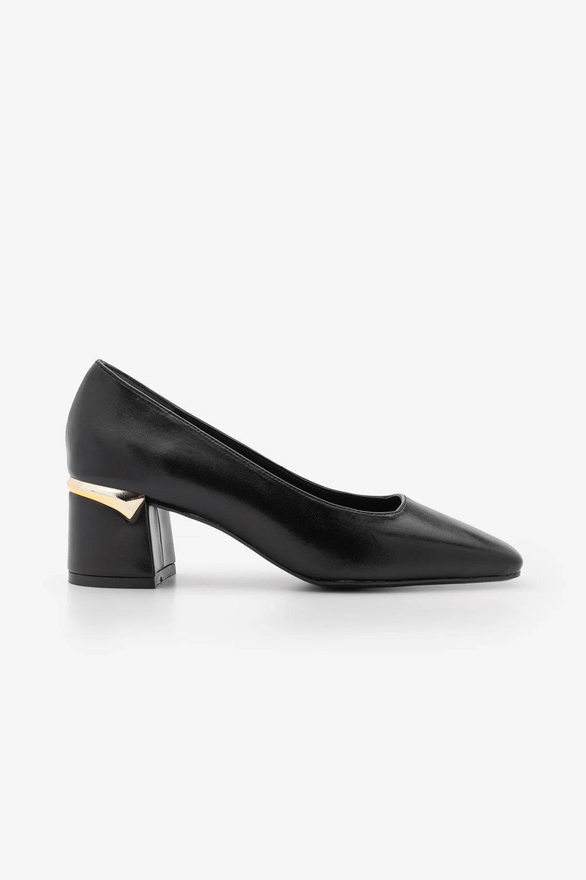 ZEYLOR Black Square-Toe Chunky Heel Shoes – 5 cm Heels