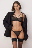 Black Tulle Unlined Lingerie Set