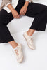 Varemi – Beige Suede Women’s Lace-Up Sneakers