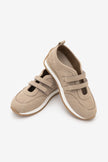 Golyate – Beige Suede Women’s Double-Strap Mary Jane Sneakers