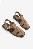 RONIMA Camel Suede Genuine Leather Strappy Women’s Sandals