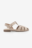 YENZAR Beige Suede Genuine Leather Closed-Toe Women’s Sandals