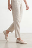 OLISA Offwhite Hand-Knitted Mary Jane Strap Women’s Ballet Flats