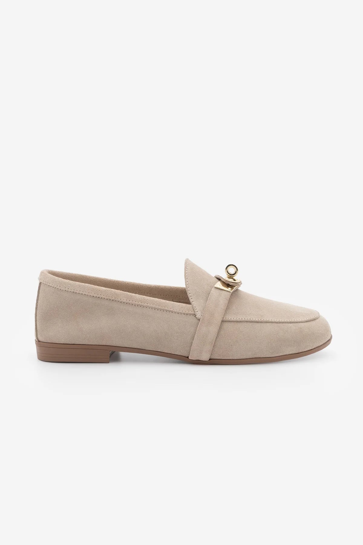 Women's Loafer Genuine Leather Buckle Casual Shoe Nador - Beige Suede | FOOTWEAR | Loafers | Lebbse Women's Loafer Genuine Leather Buckle Casual Shoe Nador - Beige Suede | FOOTWEAR | Loafers | Lebbse