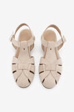 YENZAR Beige Suede Genuine Leather Closed-Toe Women’s Sandals