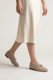 Women's Loafer Genuine Leather Buckle Casual Shoe Nador - Beige Suede