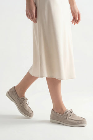 Mistor Beige Suede Women’s Genuine Leather Loafer Casual Shoes