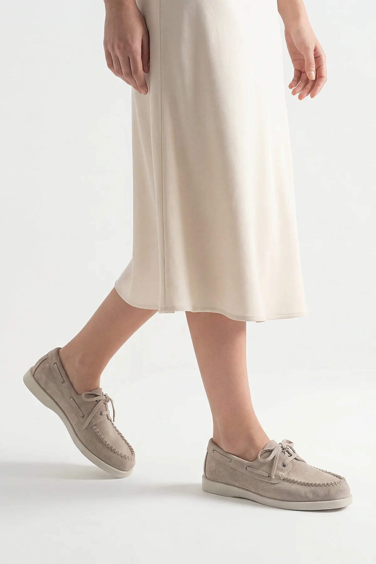 Mistor Beige Suede Women’s Genuine Leather Loafer Casual Shoes | FOOTWEAR | Loafers | Lebbse