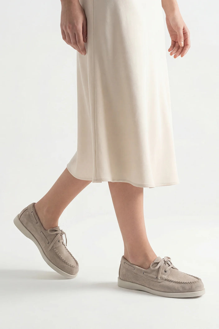 Mistor Beige Suede Women’s Genuine Leather Loafer Casual Shoes
