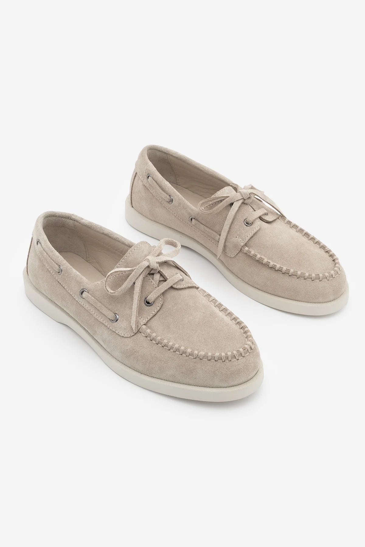 Mistor Beige Suede Women’s Genuine Leather Loafer Casual Shoes