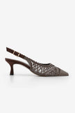 ONVELA Coffee Woven Mesh Pointed Toe Women’s Stiletto Heels