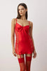 Red Tulle Garter Plain Uncovered Babydoll