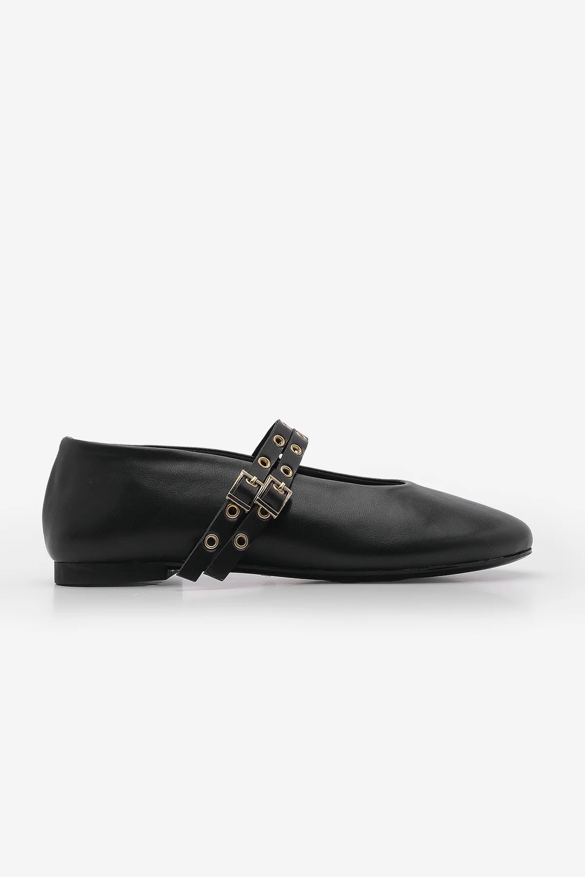 Bekosa Black Women’s Double Strap Ballet Flats