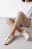 Varemi – Beige Suede Women’s Lace-Up Sneakers