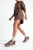 Liyante – Taupe Suede Women’s Lace-Up Sneakers