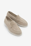 GINAR Beige Suede Genuine Leather Women’s Loafer Casual Shoes