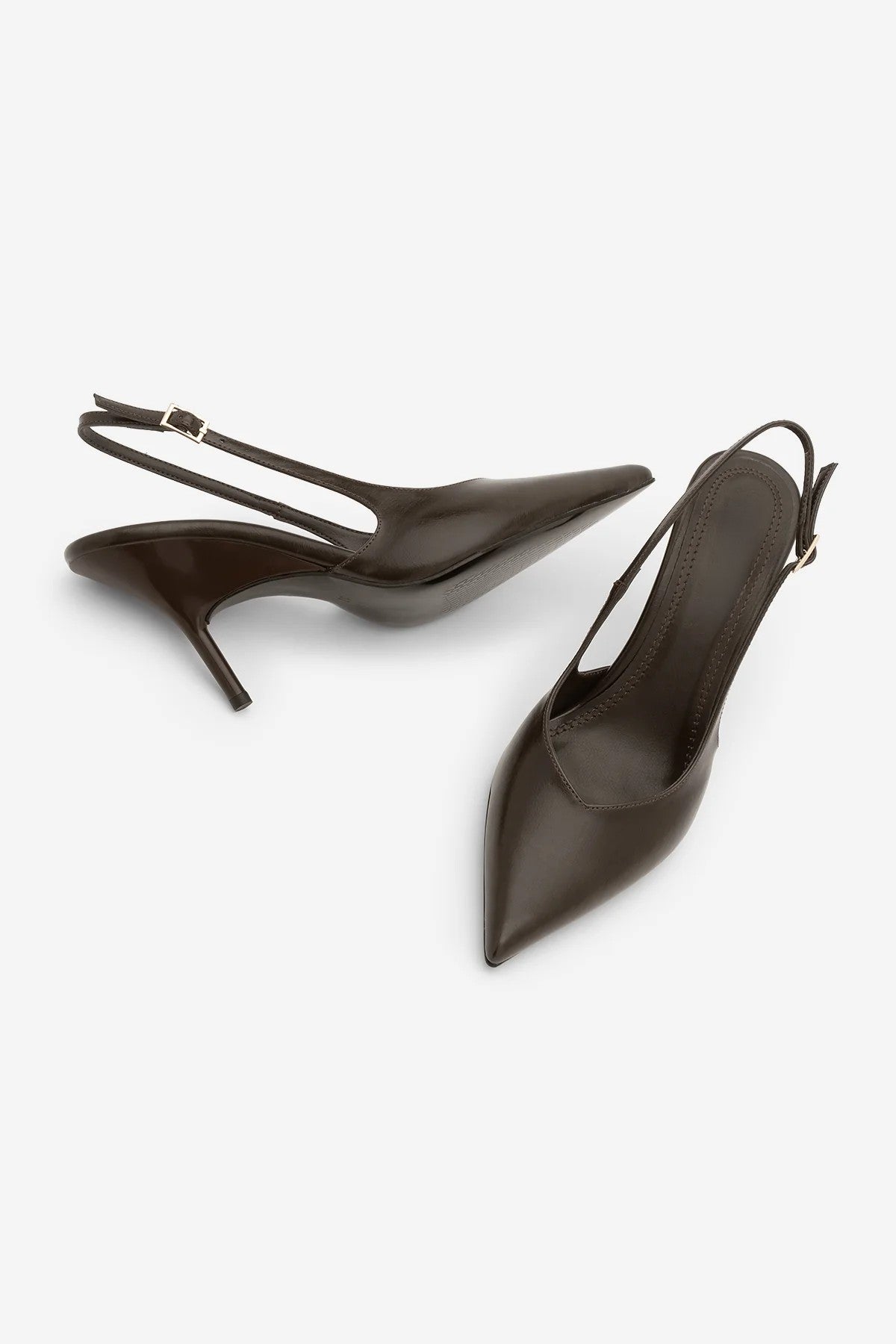 FESRO Coffee Pointed Toe Slingback Women’s Stiletto Heels