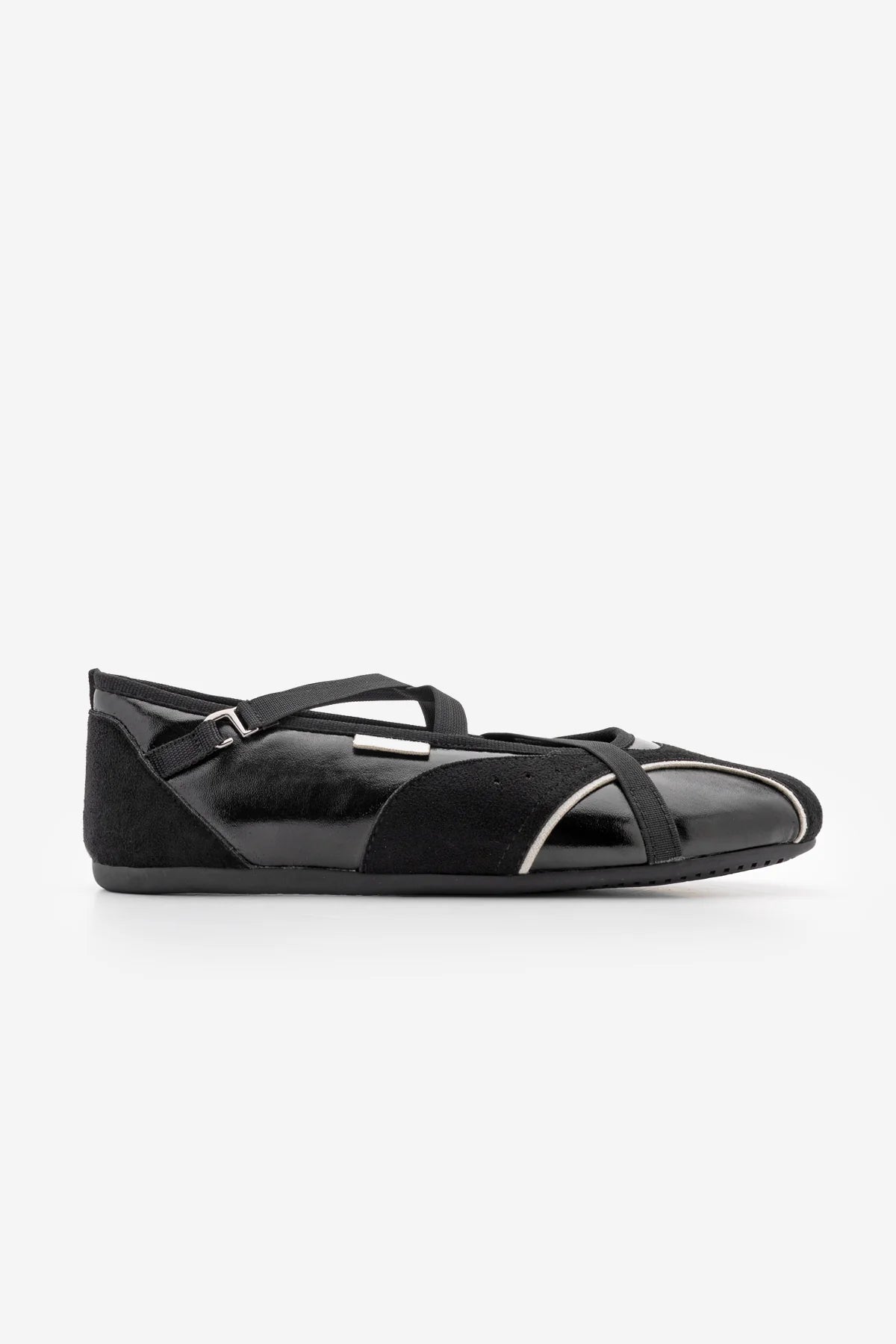 Dorevu Black Multi-Panel Cross-Strap Casual Women's Sneakers