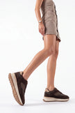 Arvon – Brown Suede Women’s Lace-Up Sneakers