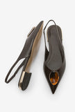 VILSA Coffee Pointed Toe Buckle Detail Women’s Ballet Flats