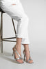 Women's Blunt Toe Stone Buckled Heeled Sandals Ginda - Silver