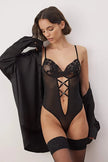Black Tulle Unlined Bodysuit