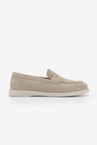GINAR Beige Suede Genuine Leather Women’s Loafer Casual Shoes