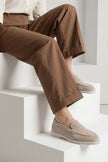GINAR Beige Suede Genuine Leather Women’s Loafer Casual Shoes