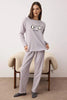 Gray Penguin Patched Polar Fleece Knit Pajama Set
