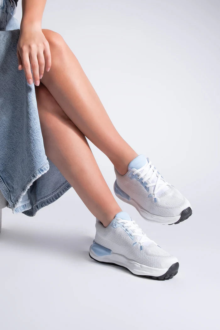 Women's Sneaker Knitted Tricot Running and Walking Sports Shoes Sinta - Blue
