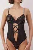 Black Tulle Unlined Bodysuit