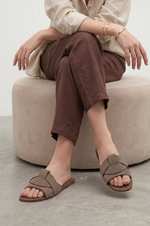 Siyso Mink Suede Women’s Strappy Casual Slippers