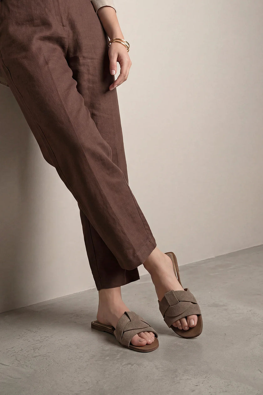 Siyso Mink Suede Women’s Strappy Casual Slippers